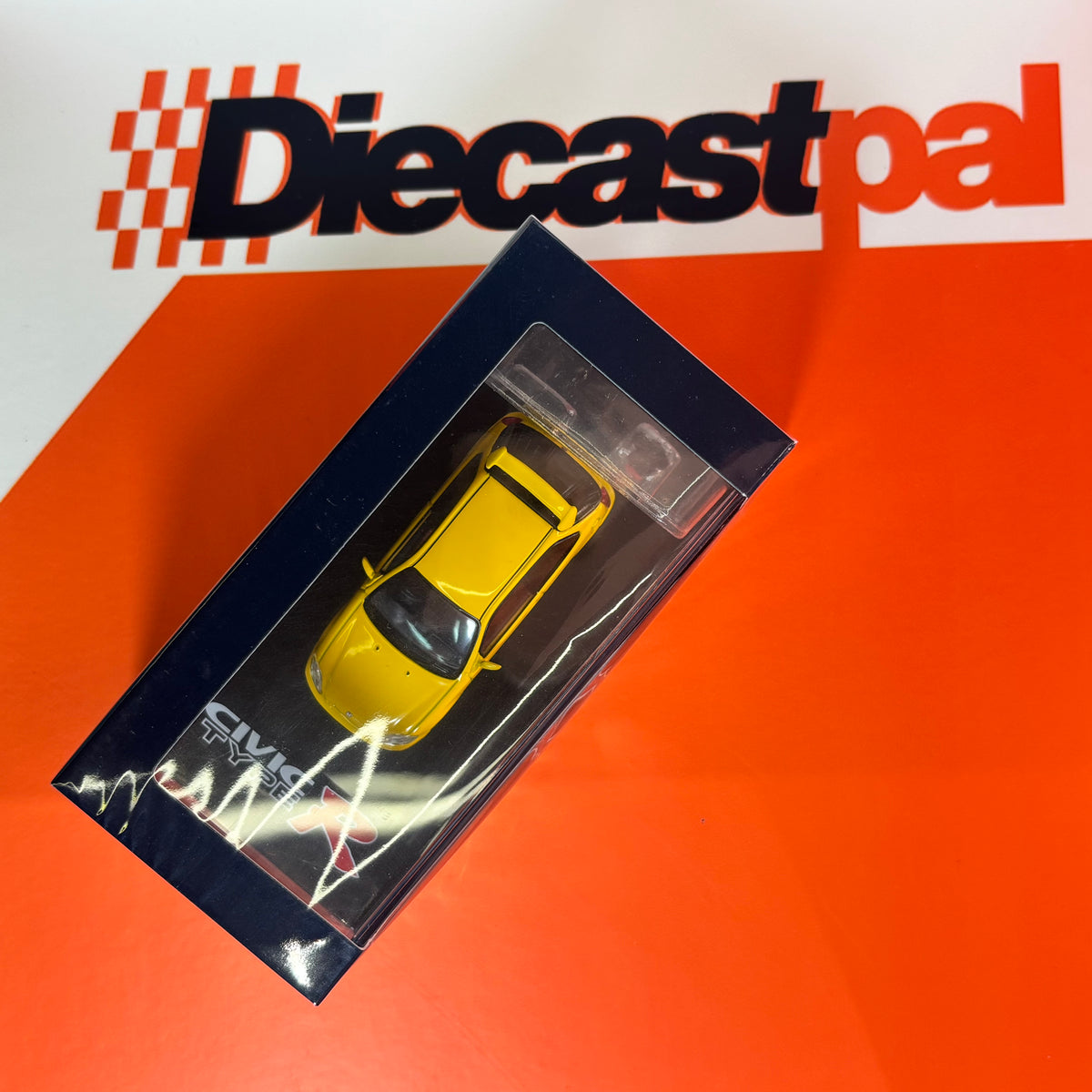 Hobby Japan Honda Civic Type R EK9 with Engine Display Sunlight Yellow 1/64