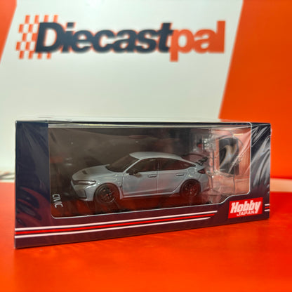 Hobby Japan Honda Civic Type R FL5 with Engine Display Sonic Grey Pearl 1/64