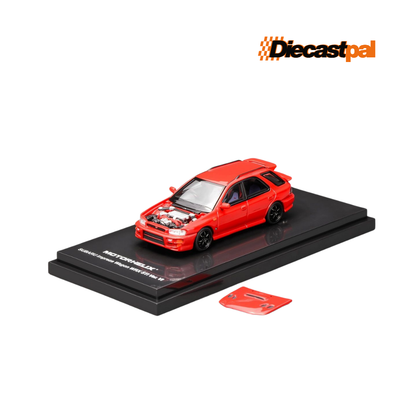 Motor Helix Subaru Impreza Wagon WRX STI GF8 Red 1/64