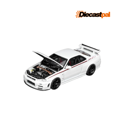 Motor Helix Nissan Skyline GT-R (R34) NISMO White Pearl 1/64