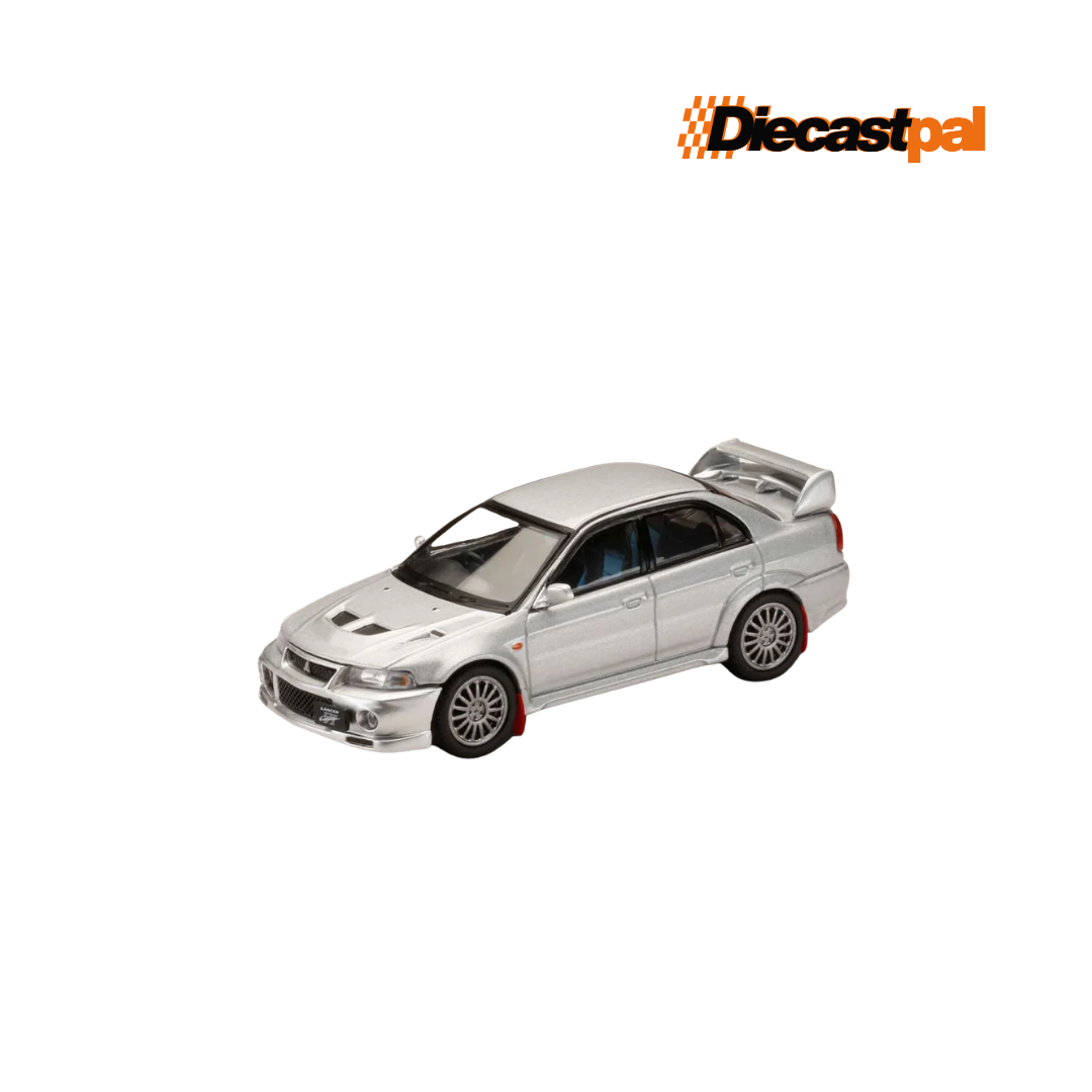 Hobby Japan Mitsubishi Lancer Evolution VI (CP9A) with Mud Flap Satellite Silver 1/64