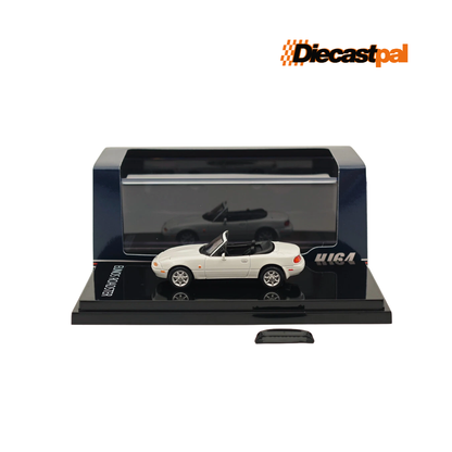 Hobby Japan Mazda MX-5 NA with Tonneau Cover Crystal White 1/64