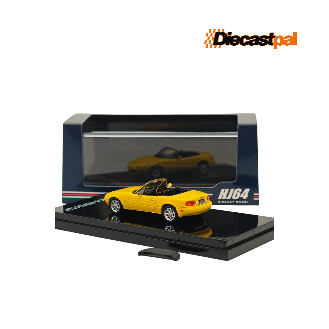 Hobby Japan Mazda MX-5 NA with Tonneau Cover Sunburst Yellow 1/64