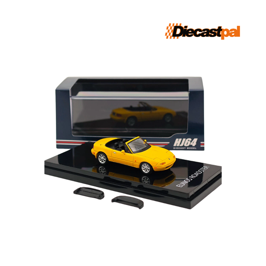 Hobby Japan Mazda MX-5 NA with Tonneau Cover Sunburst Yellow 1/64